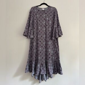 Elegant Gray and Purple Women's Dress